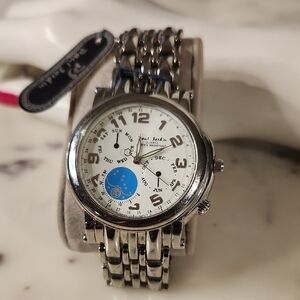 NEW Paul Jardin |Stainless Steel   White Dial day, date, month